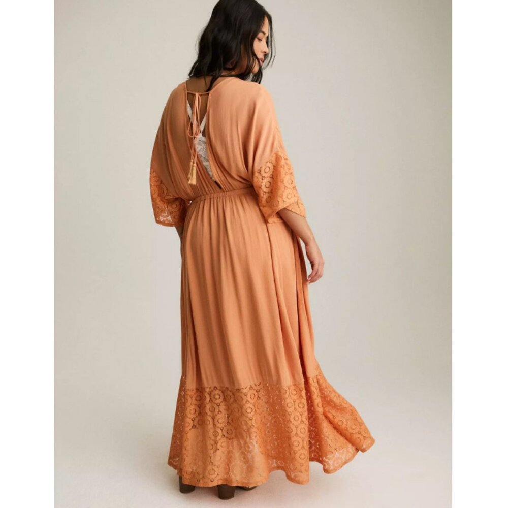 Torrid 2 Pheasant Festi Lace Trim Maxi Dress 2X 18 20 - Picture 3 of 11